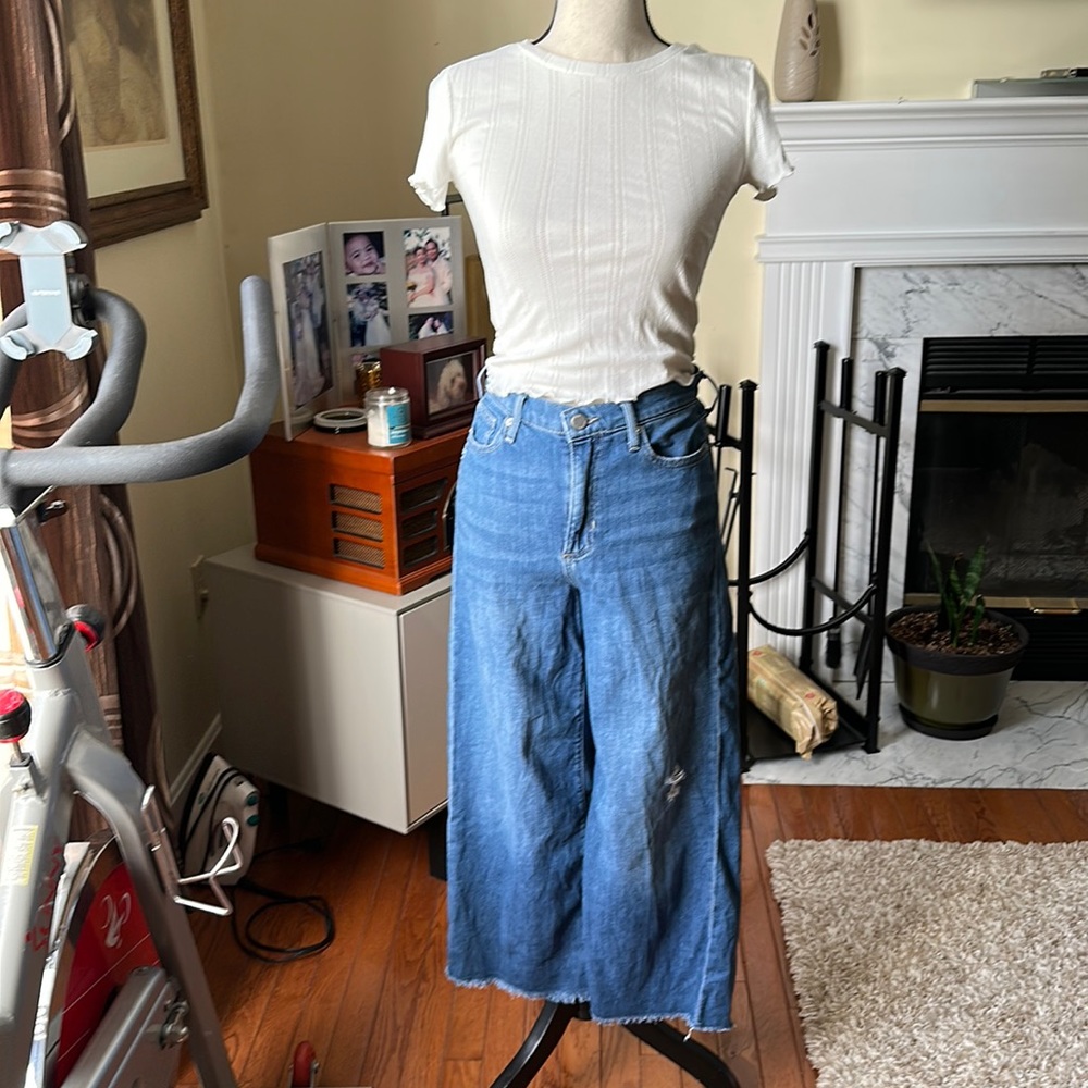 Banana republic high rise wide leg crop in size 28 short